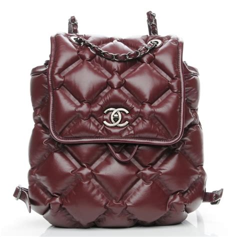 CHANEL Calfskin Quilted Chesterfield Backpack Burgundy 